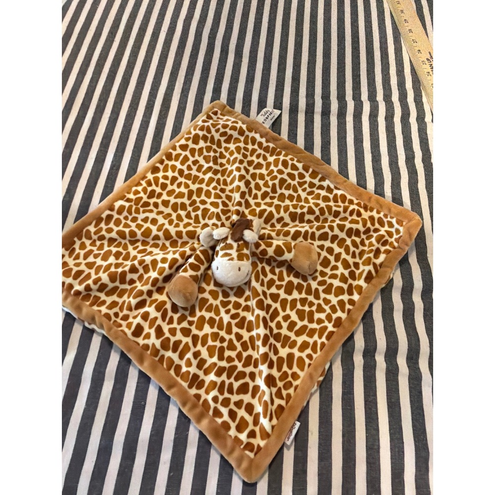 Teddykompaniet Diinglisar Giraffe Lovey Security Blanket Plush Tan Brown White